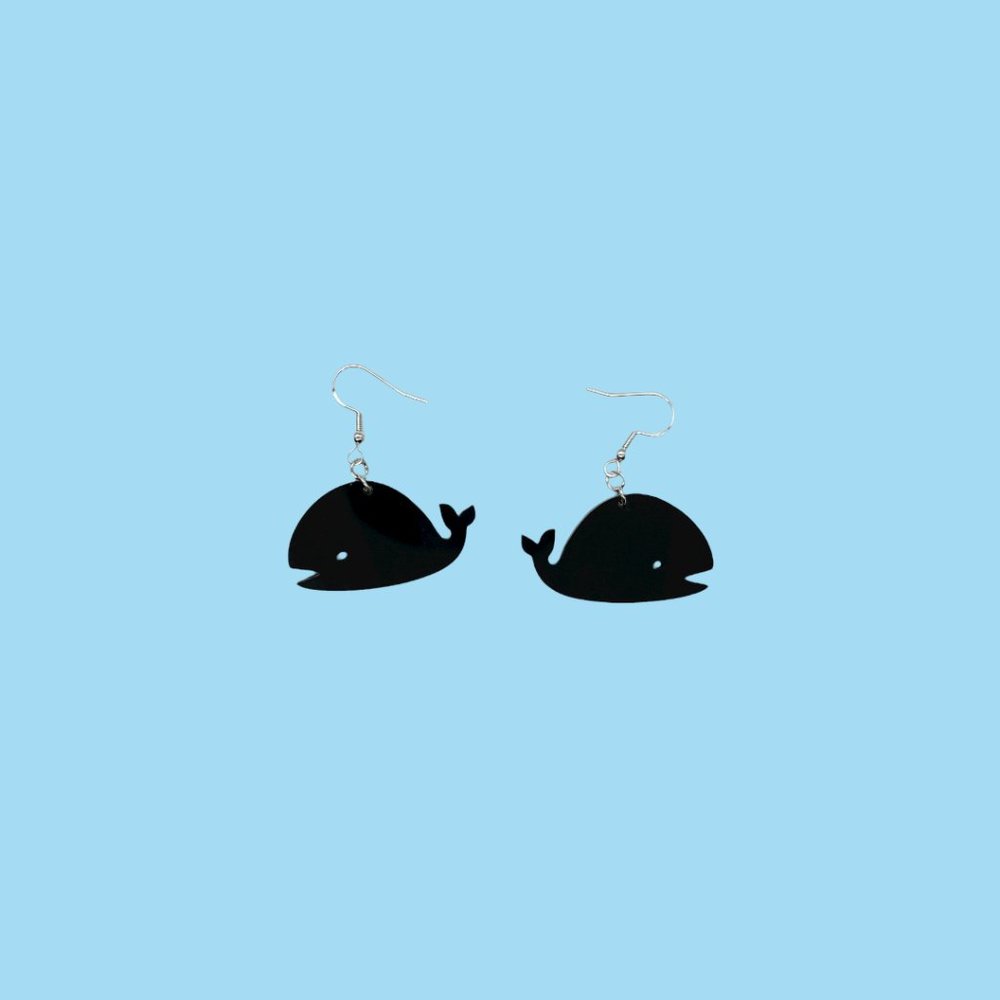Dangling Whale Earrings